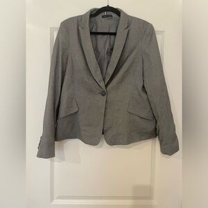 Tommy Hilfiger Size 14 Grey Pinstripe One-Button Blazer